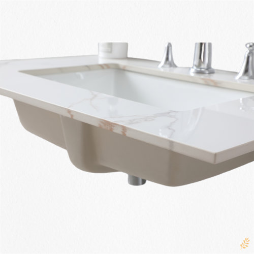 VIRUBI 31'' Stone Single Vanity Top with Sink and 1 Faucet Holes Wayfair